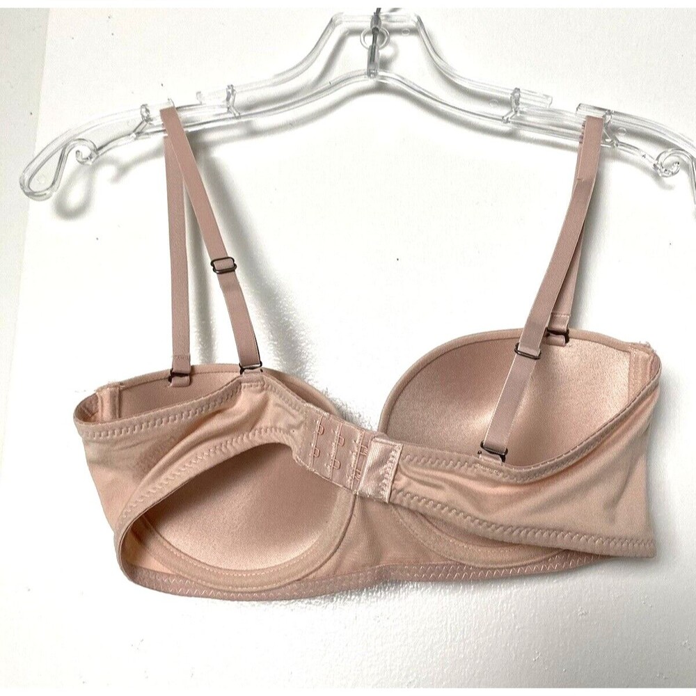 Tranquil & True Strapless Bra  Women's Beige Size 34C Adjustable Straps Push Up - Picture 6 of 8
